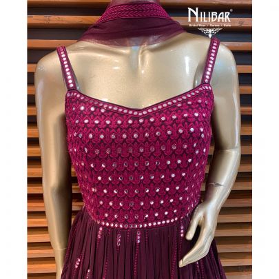 Plum Purple Georgette Anarkali