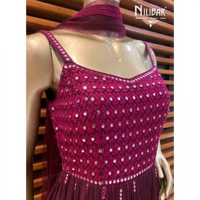 Plum Purple Georgette Anarkali