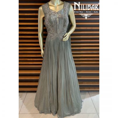 Grey Chinon Gown