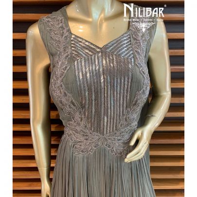 Grey Chinon Gown