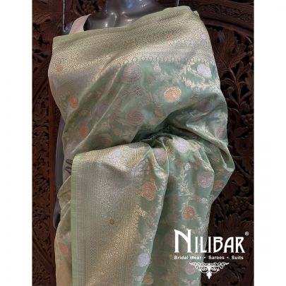 Green Silk Banarasi Embroidered Saree