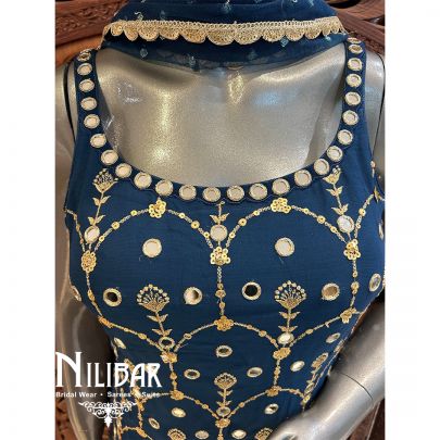 Ink Blue Georgette Garara Suit