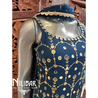 Ink Blue Georgette Garara Suit