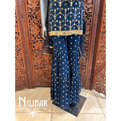 Ink Blue Georgette Garara Suit