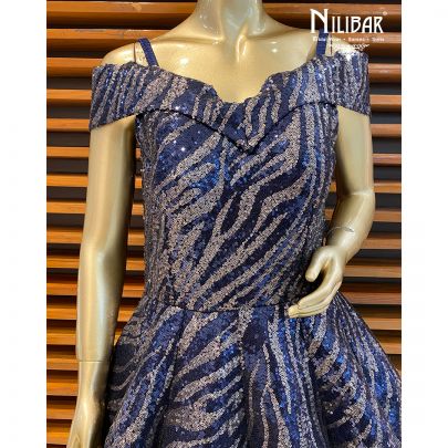 Oxford Blue Net Gown
