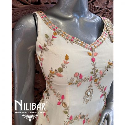 White Georgette Sharara Suit