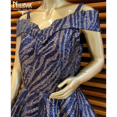 Oxford Blue Net Gown