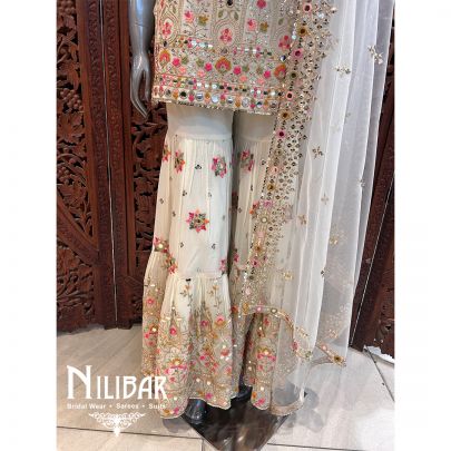 White Georgette Sharara Suit