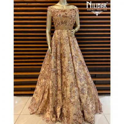 Latte Net Gown