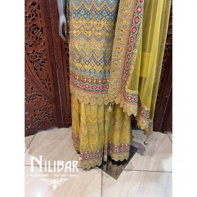 Apple Green Crepe Palazzo Suit