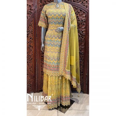Apple Green Crepe Palazzo Suit