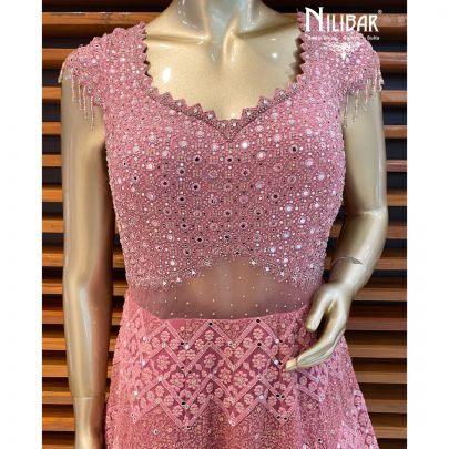 Onion Pink Georgette Gown