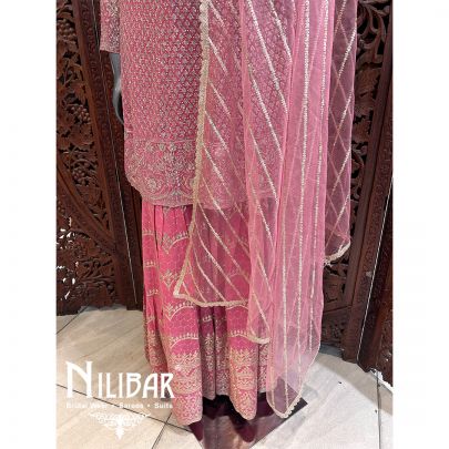 Onion Pink Georgette Garara Suit