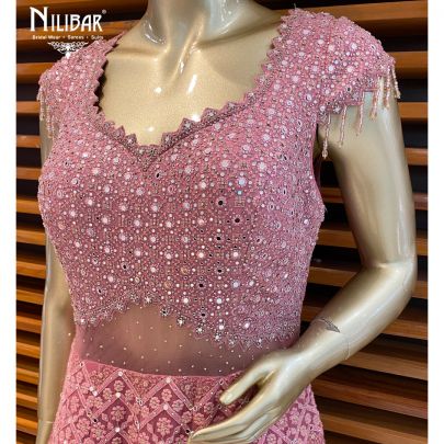 Onion Pink Georgette Gown