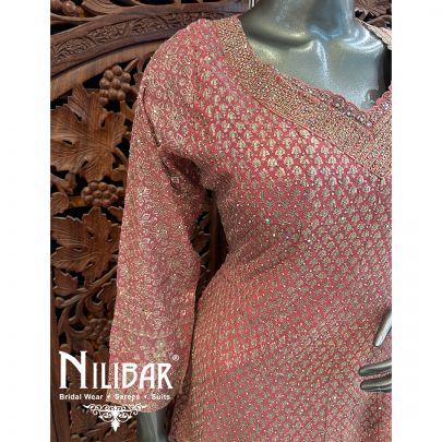 Onion Pink Georgette Garara Suit