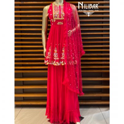 Rani Pink Georgette Sharara Suit