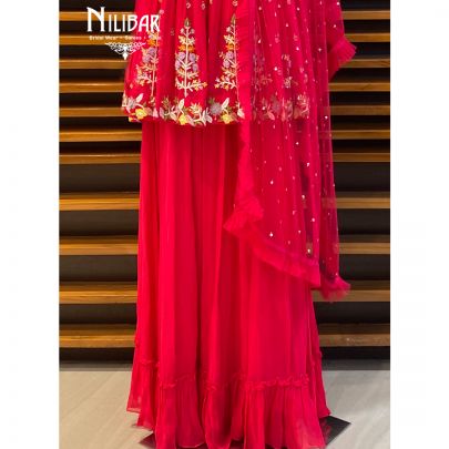 Rani Pink Georgette Sharara Suit