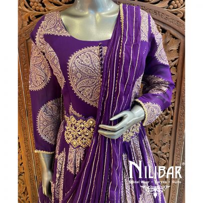 Purple Georgette Sequin Anarkali