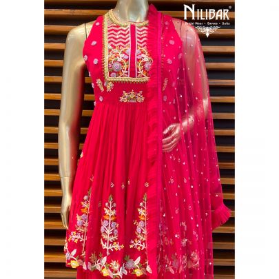 Rani Pink Georgette Sharara Suit