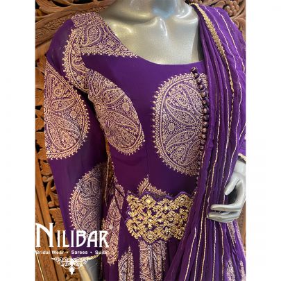 Purple Georgette Sequin Anarkali