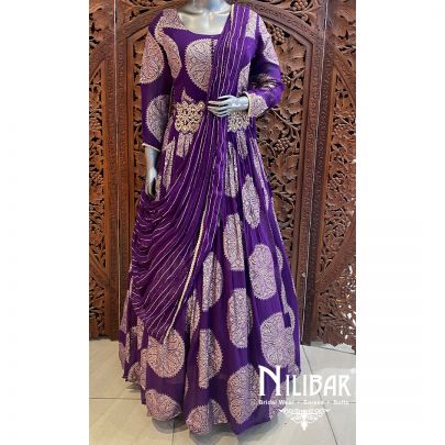 Purple Georgette Sequin Anarkali
