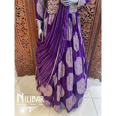 Purple Georgette Sequin Anarkali