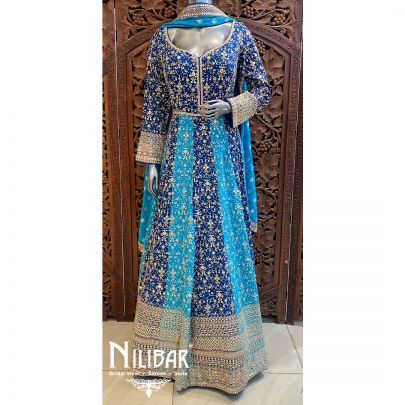 Blue Georgette Sequin Anarkali