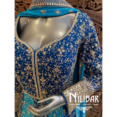 Blue Georgette Sequin Anarkali
