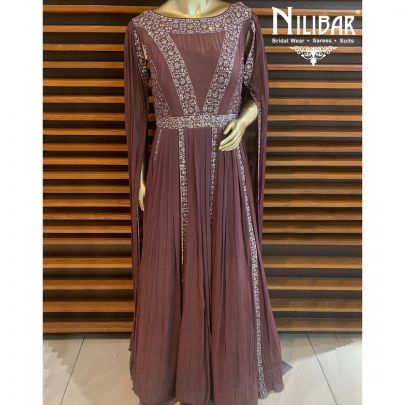 Grape Purple Chinon Gown