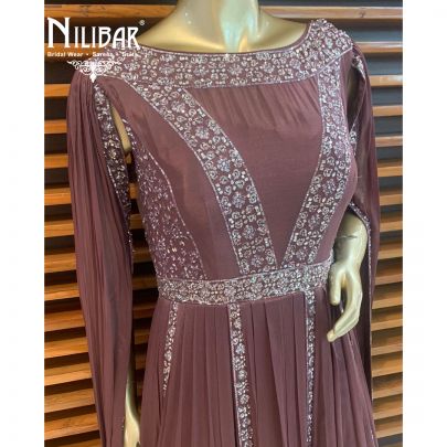Grape Purple Chinon Gown