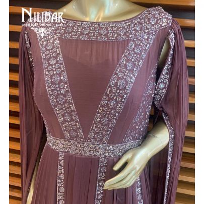 Grape Purple Chinon Gown