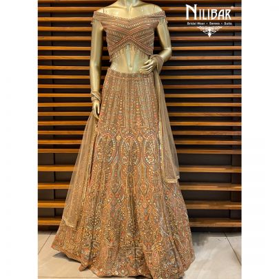 Pale Brown Georgette Lehenga
