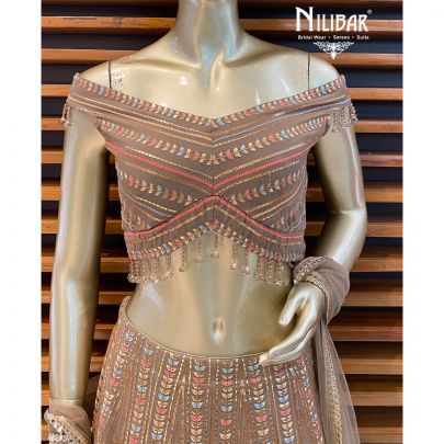 Pale Brown Georgette Lehenga