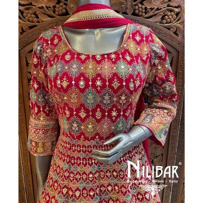 Magenta Georgette Sequin Anarkali