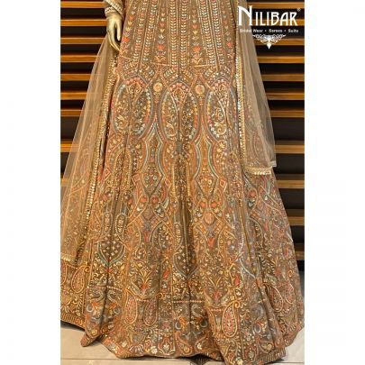 Pale Brown Georgette Lehenga