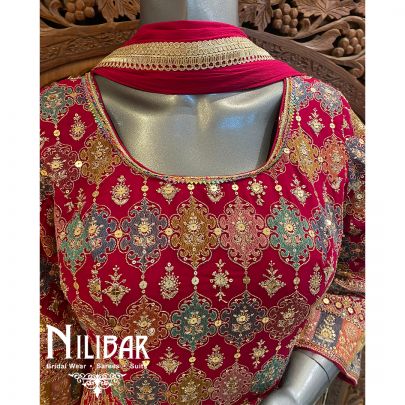 Magenta Georgette Sequin Anarkali