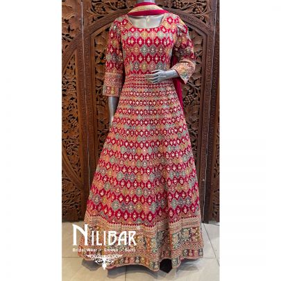 Magenta Georgette Sequin Anarkali