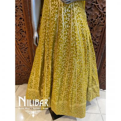 Apple Green Georgette Sequin Anarkali