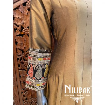 Brown Silk Sequin Anarkali