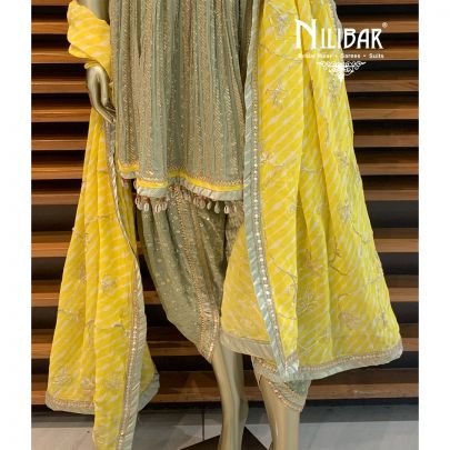 Pista Green Georgette Dhoti Suit