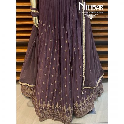 Mauve Purple Silk Lehenga