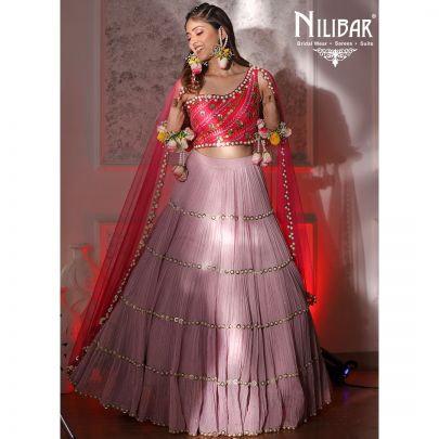 Magenta Pink Georgette Lehenga