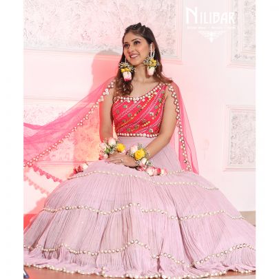 Magenta Pink Georgette Lehenga