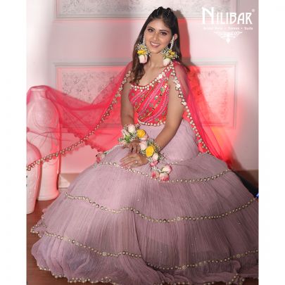 Magenta Pink Georgette Lehenga
