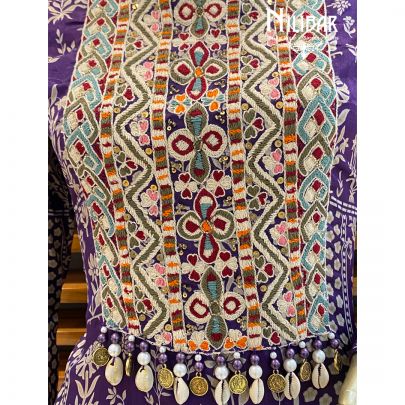 Royal Purple Chinon Sharara Suit