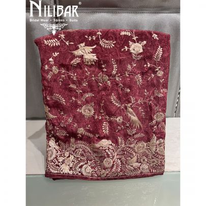 Onion Pink Crepe Unstitched Suit