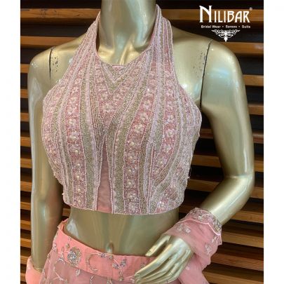 Pastel Baby Pink Net Lehenga