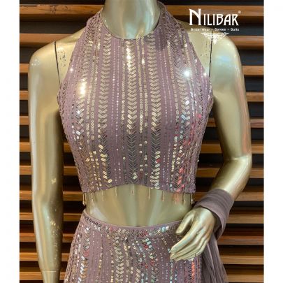 Mauve Georgette Lehenga