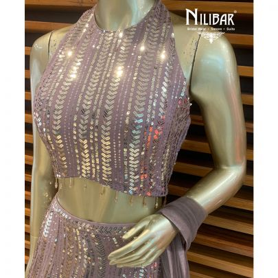 Mauve Georgette Lehenga