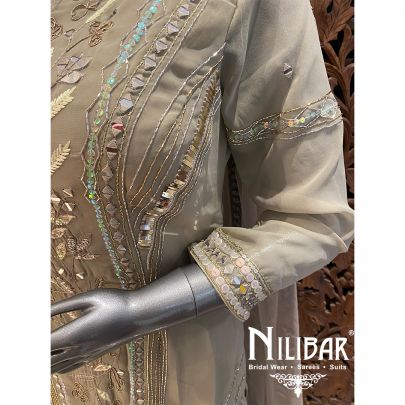 Gray Georgette Net Garara Suit
